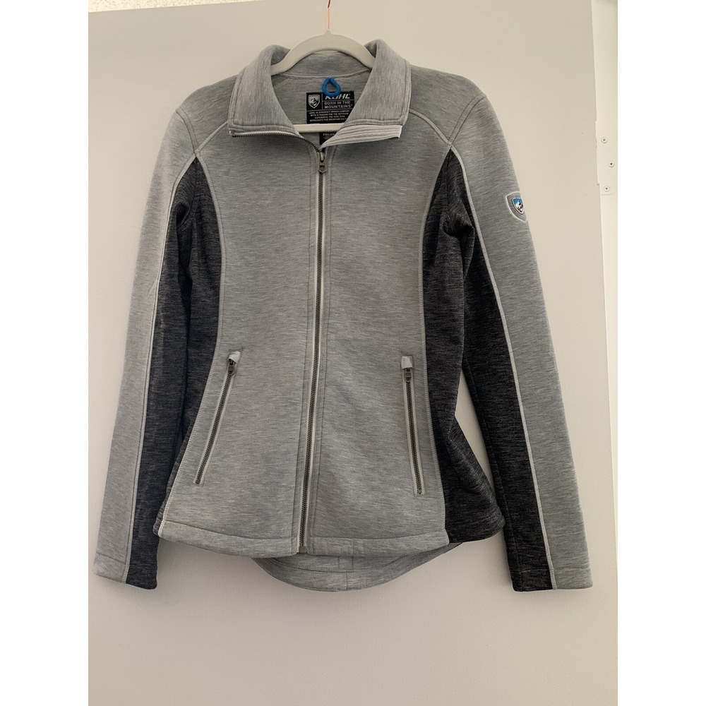 Kuhl Projekt Kestrel Jacket Poly Rayon Spandex Full Zip Women Small Gray Black